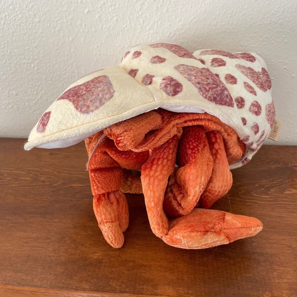 Folkmanis Puppets 12" Hermit Crab Hand Puppet Spotted Pattern Shell Orange Crab - Picture 5 of 15